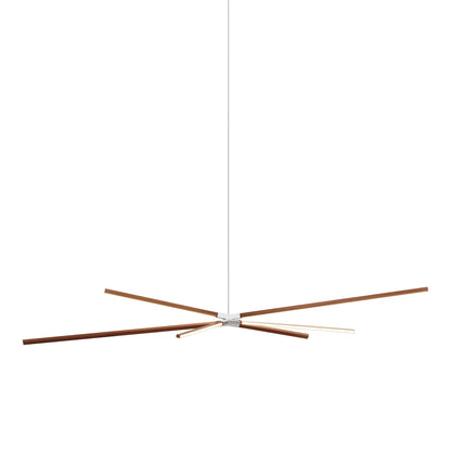 Skybang Big LED Pendant Light in Water Tower Redwood/Polished Nickel.