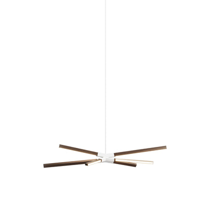 Skybang Little LED Pendant Light in American Walnut (White).