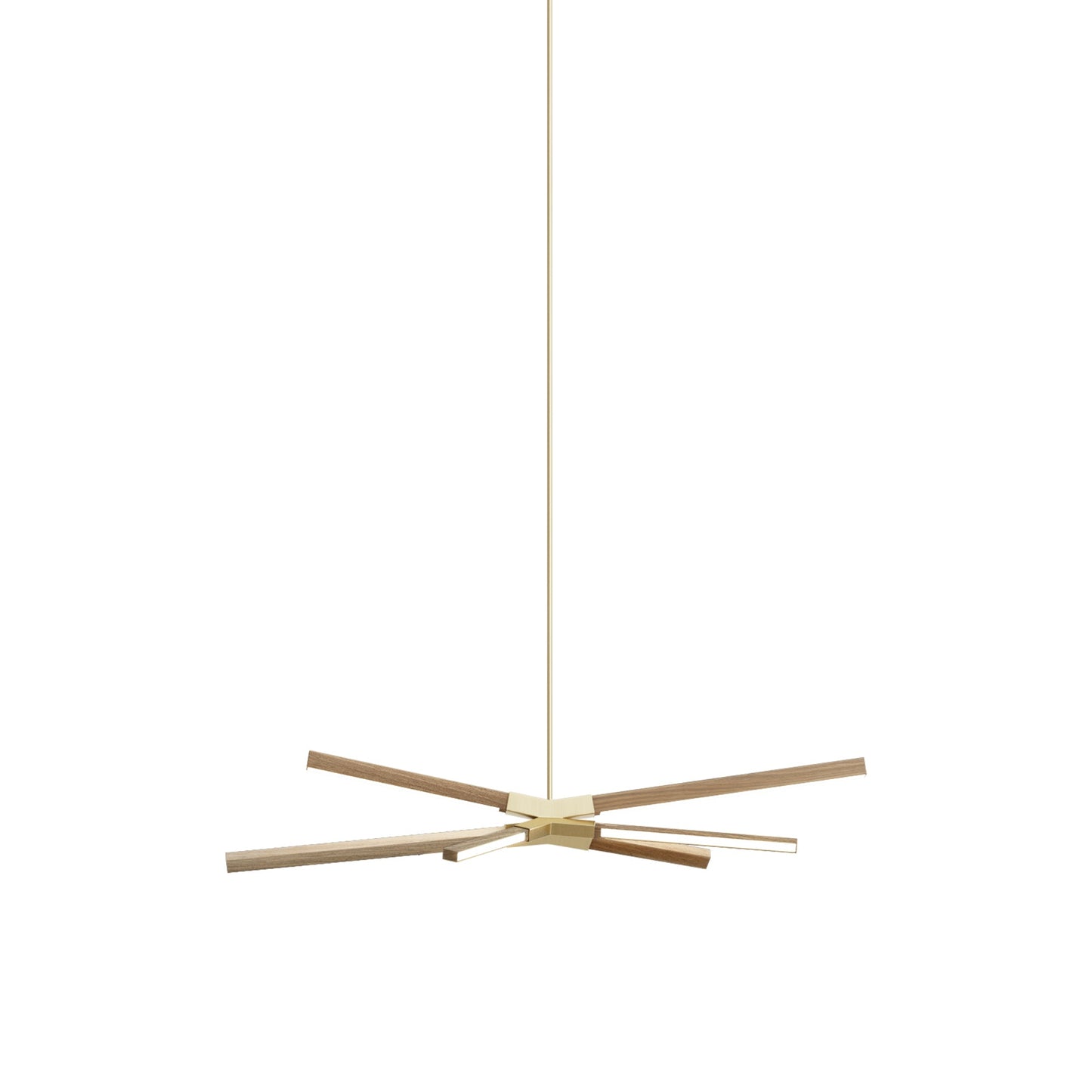Skybang Little LED Pendant Light in Clear White Oak (Brushed Brass).
