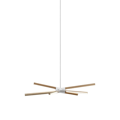 Skybang Little LED Pendant Light in Clear White Oak (Brushed Nickel).