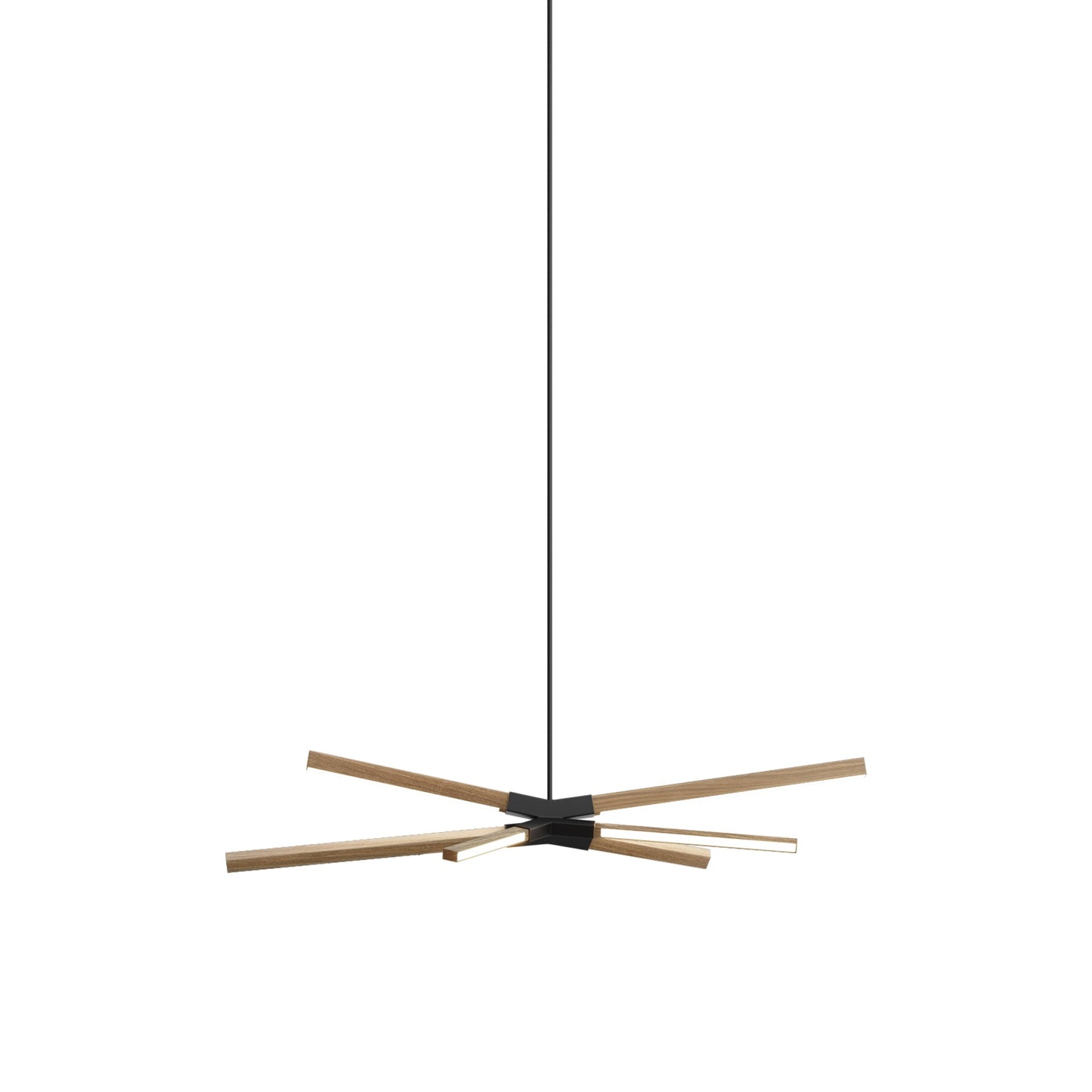 Skybang Little LED Pendant Light in Clear White Oak (Matte Black).