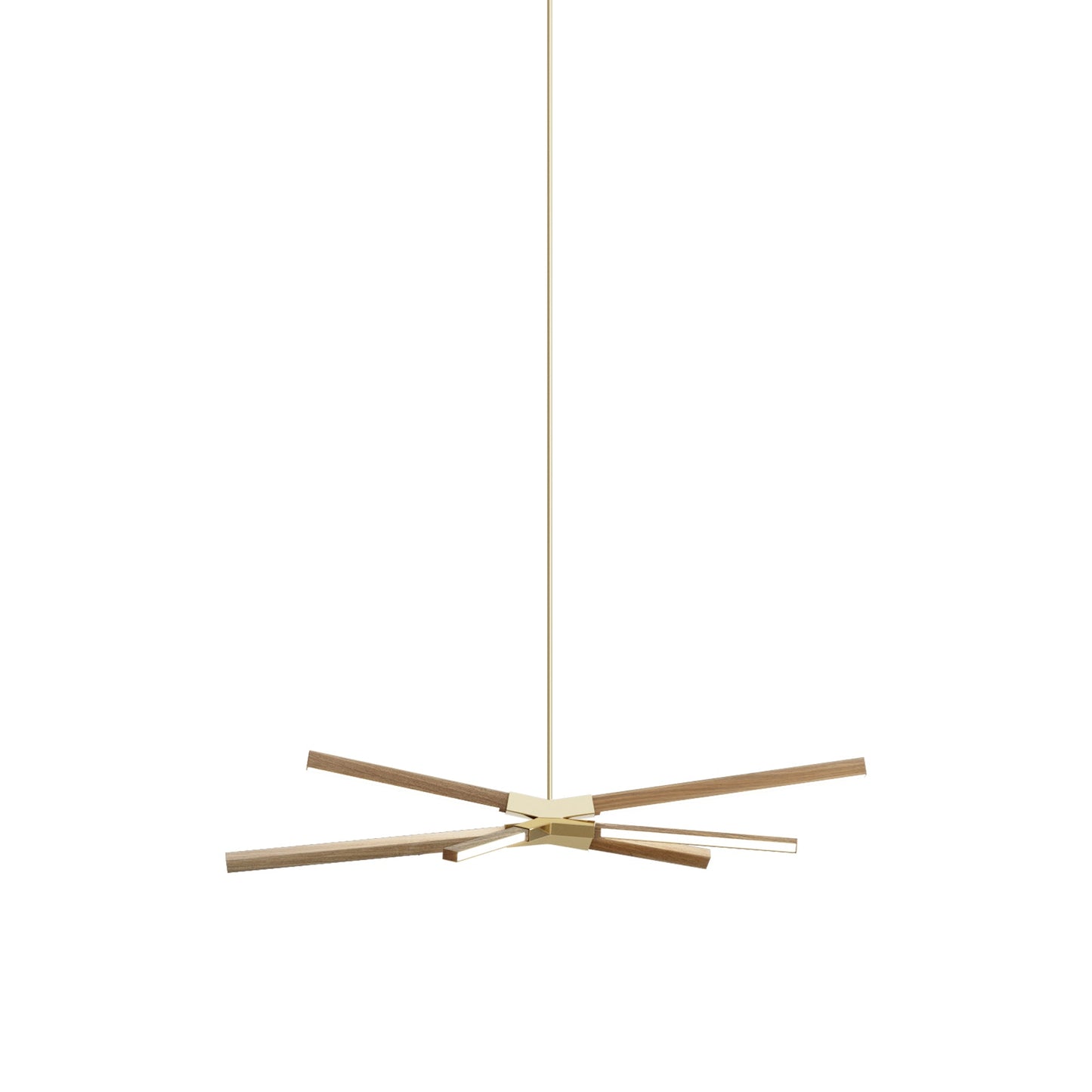 Skybang Little LED Pendant Light in Clear White Oak (Polished Brass).