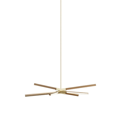 Skybang Little LED Pendant Light in Clear White Oak (Polished Brass).