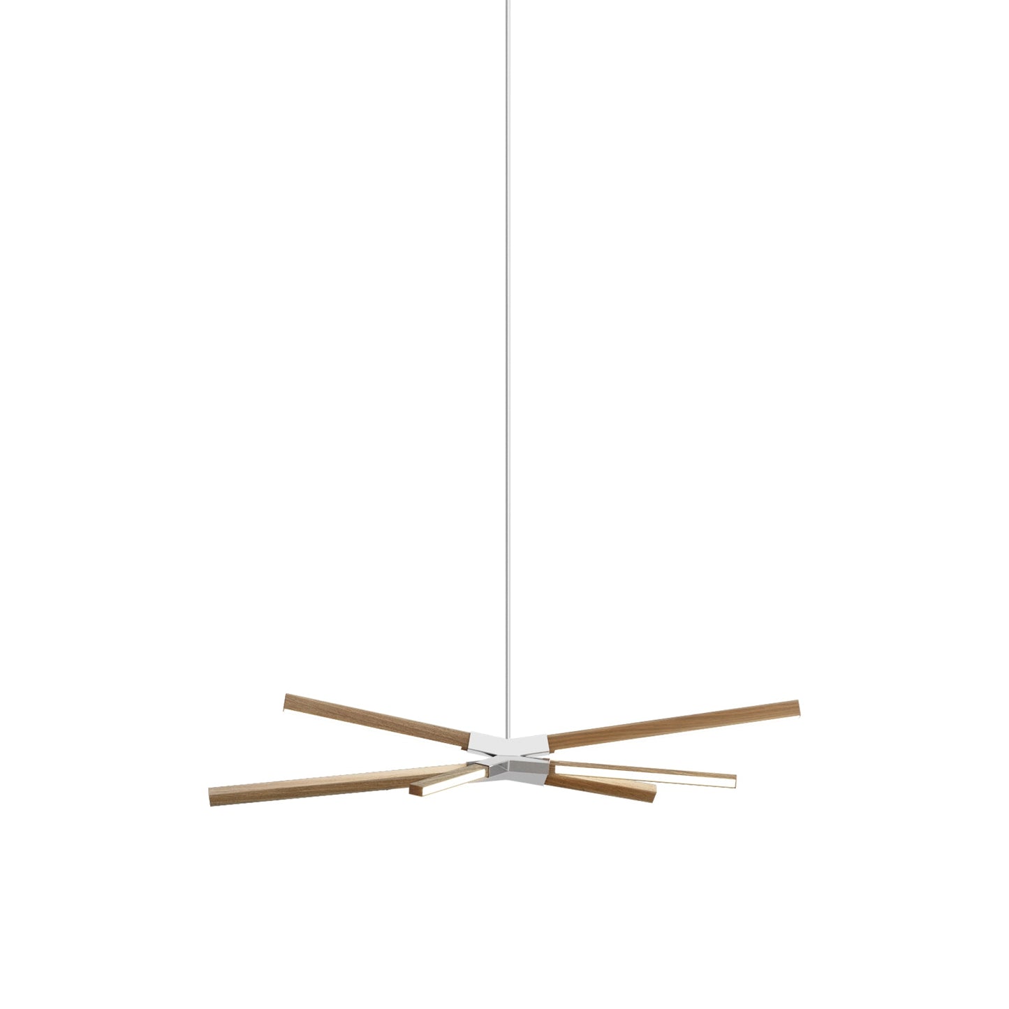 Skybang Little LED Pendant Light in Clear White Oak (Polished Nickel).