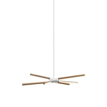 Skybang Little LED Pendant Light in Clear White Oak (Polished Nickel).