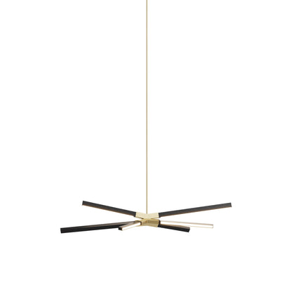 Skybang Little LED Pendant Light in Ebonized Oak (Brushed Brass).