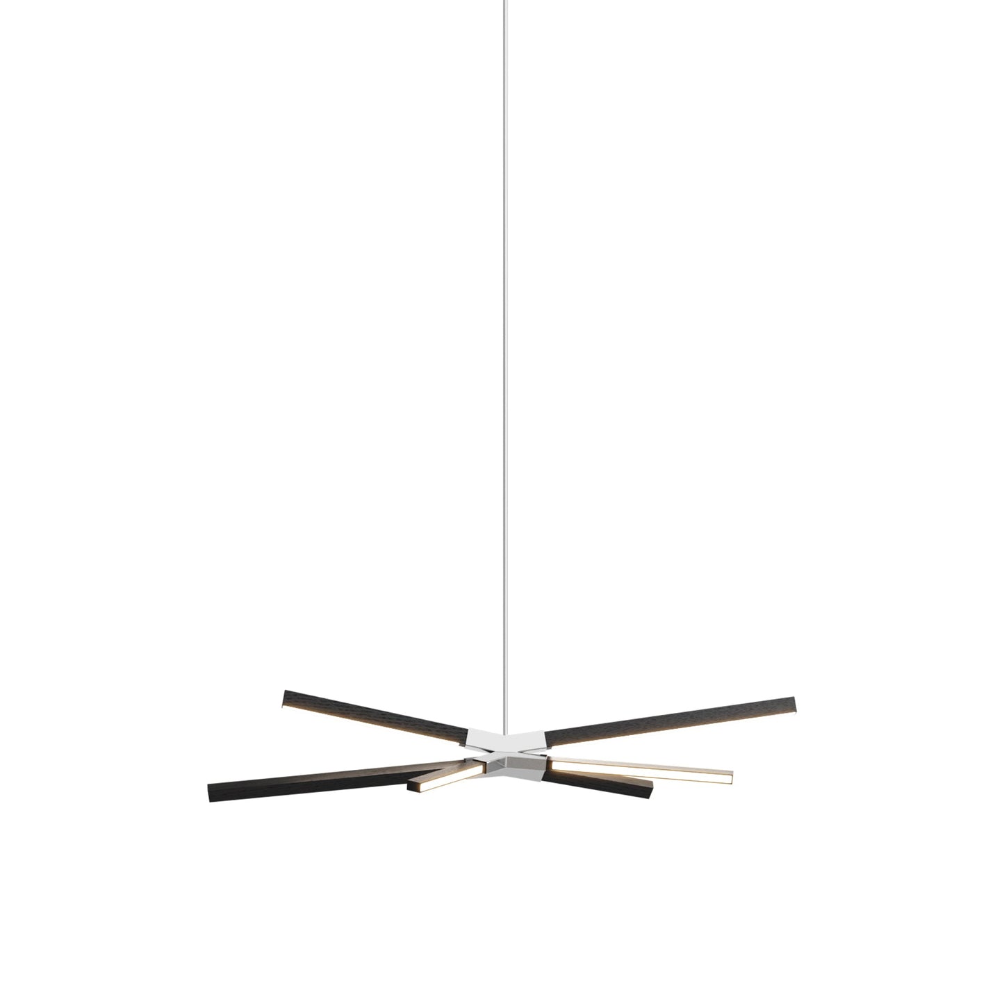 Skybang Little LED Pendant Light in Ebonized Oak (Polished Nickel).
