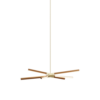 Skybang Little LED Pendant Light in Heart Pine (Reclaimed) (Polished Brass).