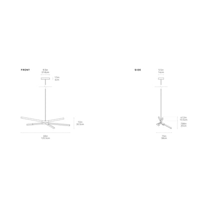Skybang Little LED Pendant Light - line drawing.