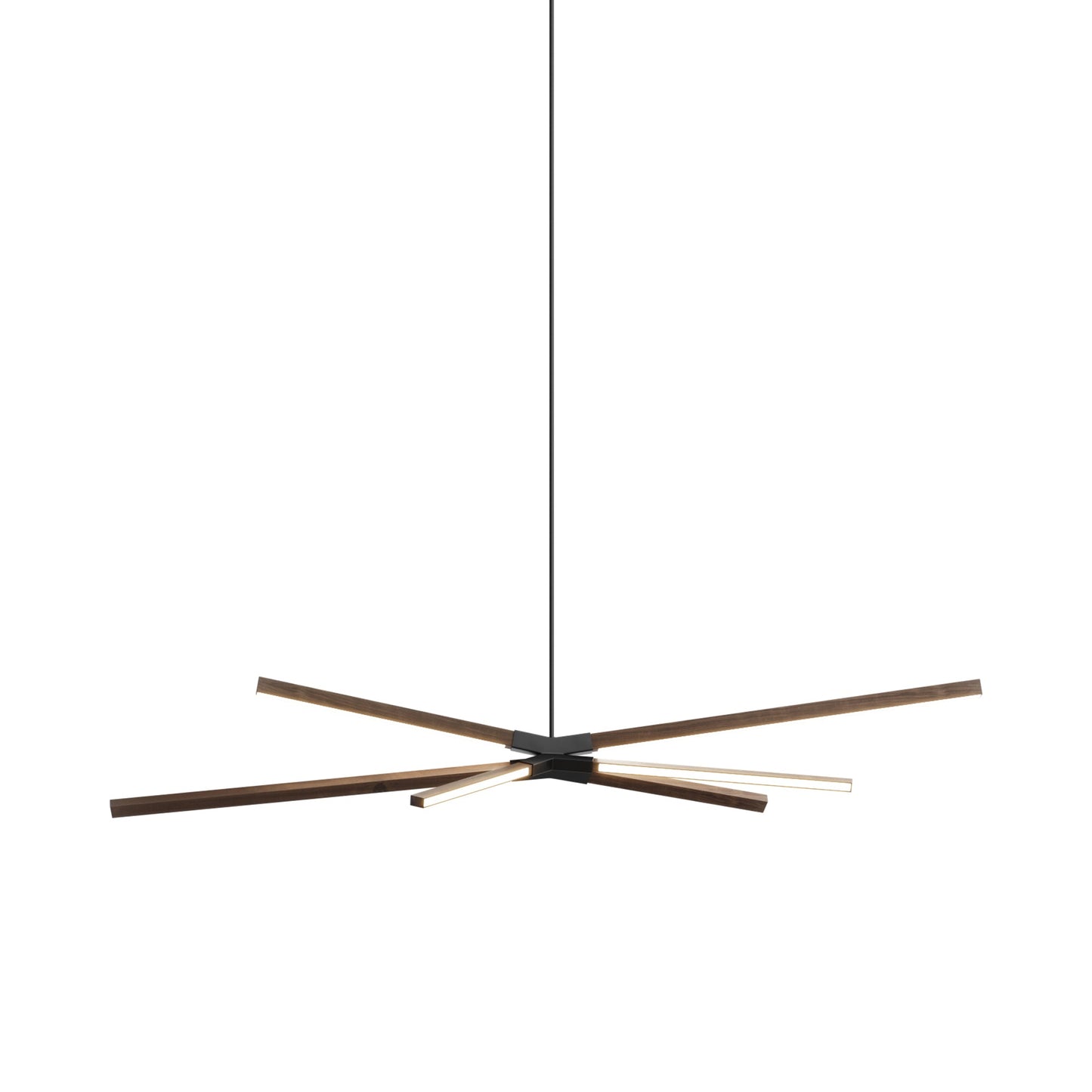 Skybang Middle LED Pendant Light in American Walnut/Blackened.