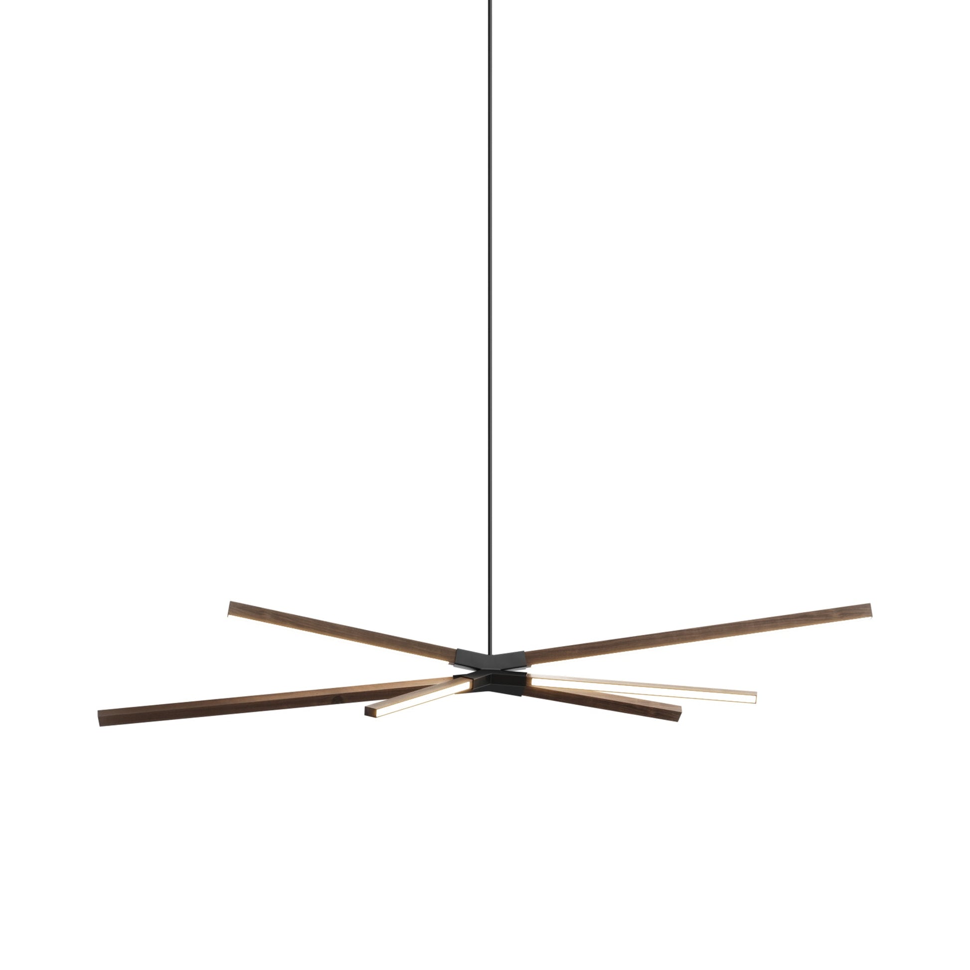 Skybang Middle LED Pendant Light in American Walnut/Blackened.