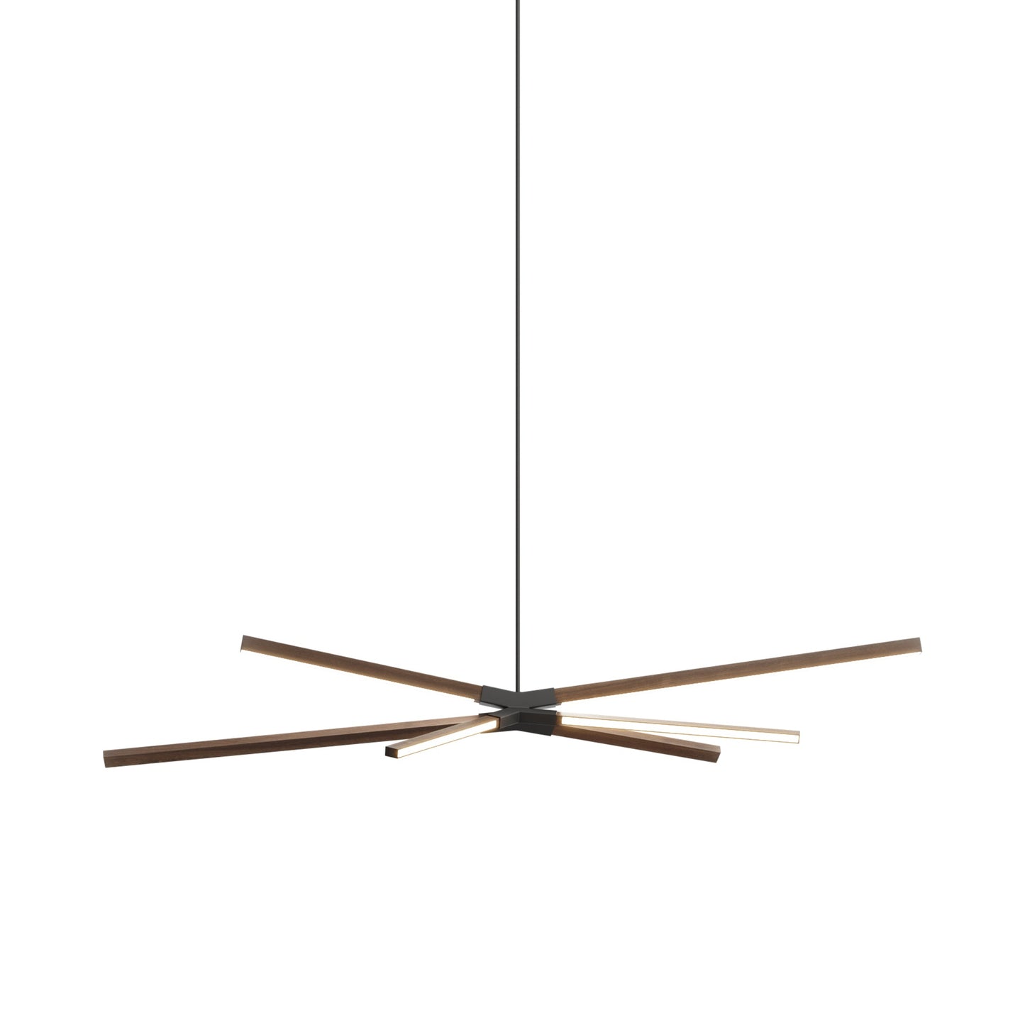 Skybang Middle LED Pendant Light in American Walnut/Slate Grey.