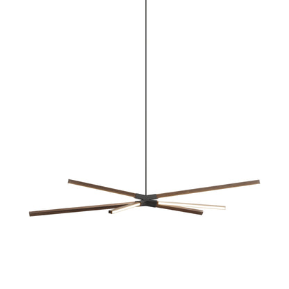 Skybang Middle LED Pendant Light in American Walnut/Slate Grey.