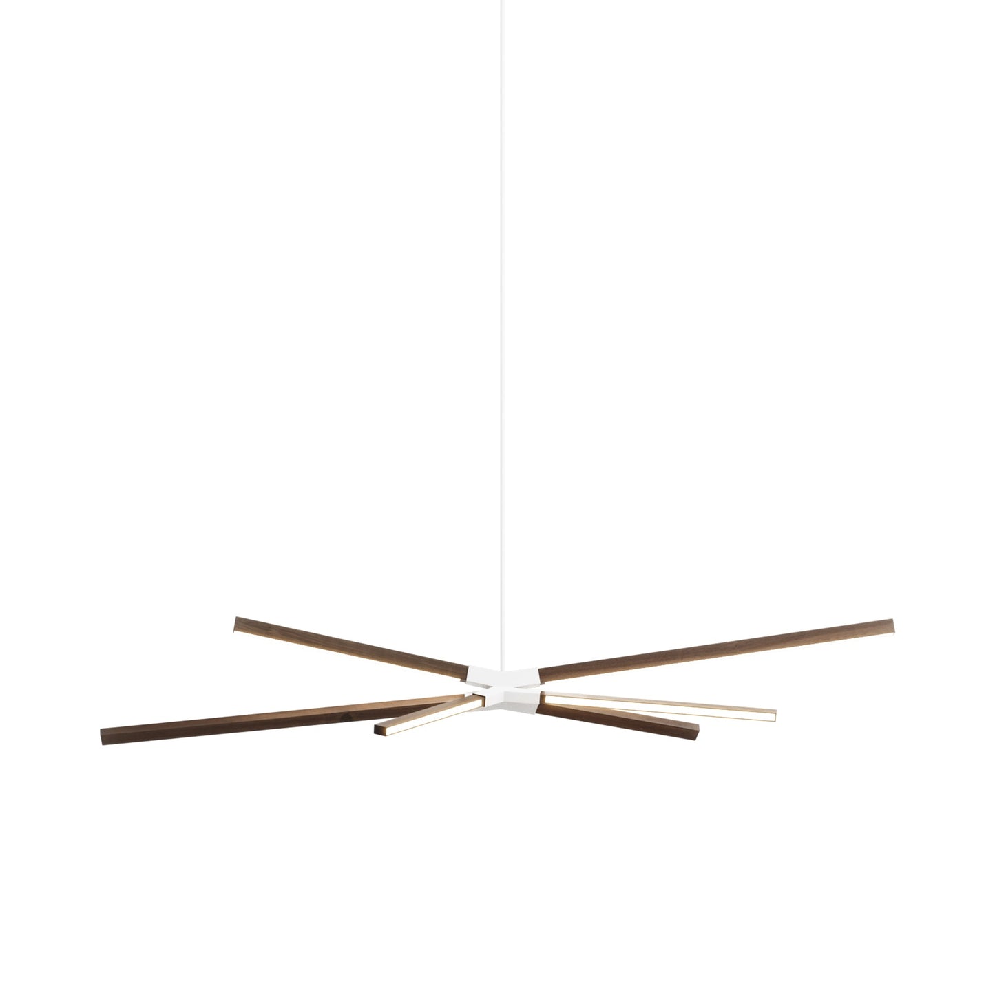 Skybang Middle LED Pendant Light in American Walnut/White.