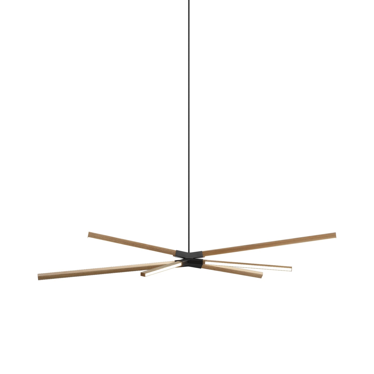 Skybang Middle LED Pendant Light in Clear White Oak/Blackened.