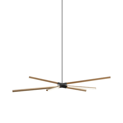 Skybang Middle LED Pendant Light in Clear White Oak/Blackened.