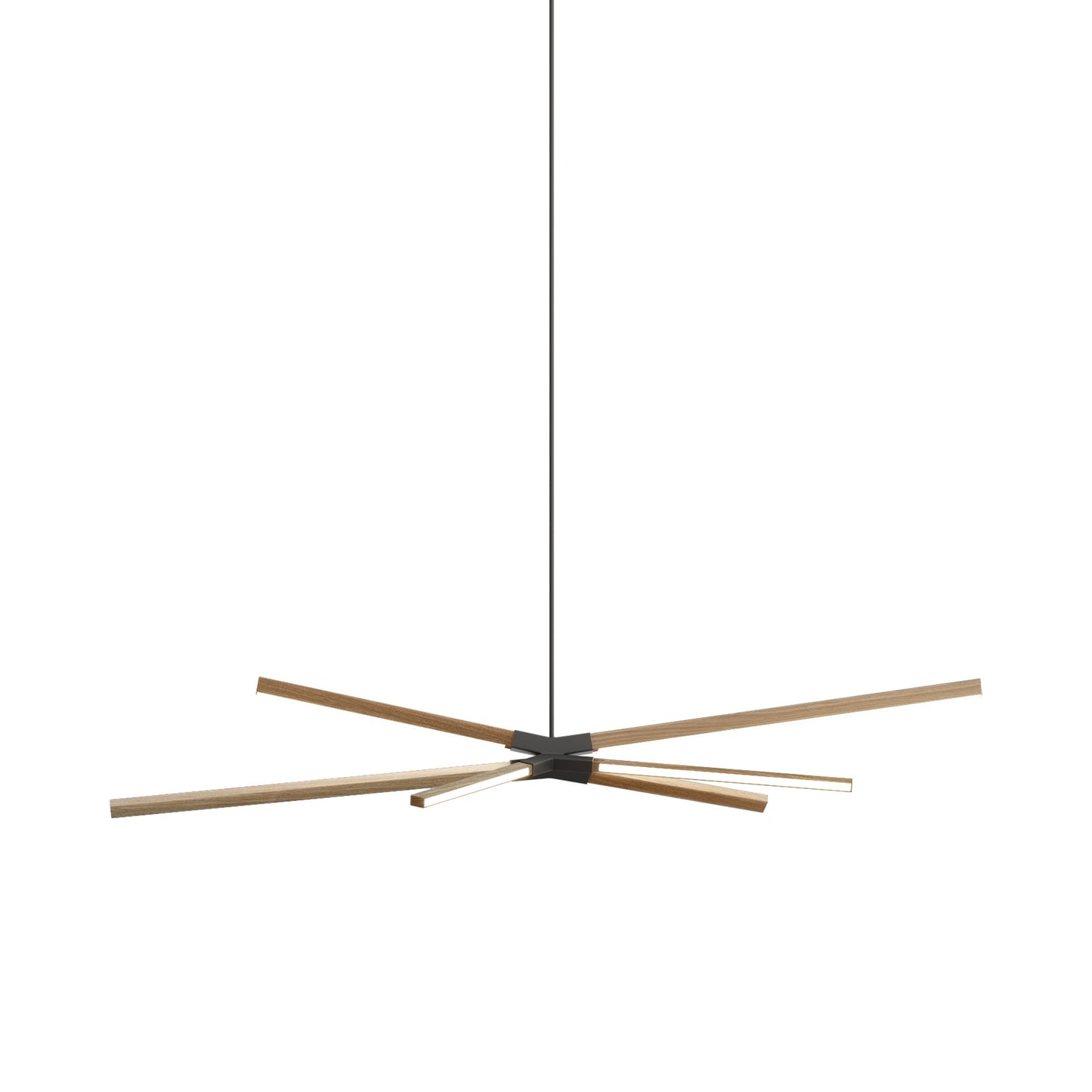 Skybang Middle LED Pendant Light in Clear White Oak/Slate Grey.