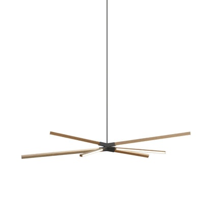 Skybang Middle LED Pendant Light in Clear White Oak/Slate Grey.