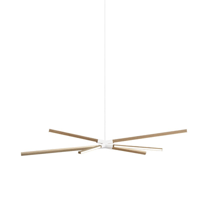 Skybang Middle LED Pendant Light in Clear White Oak/White.