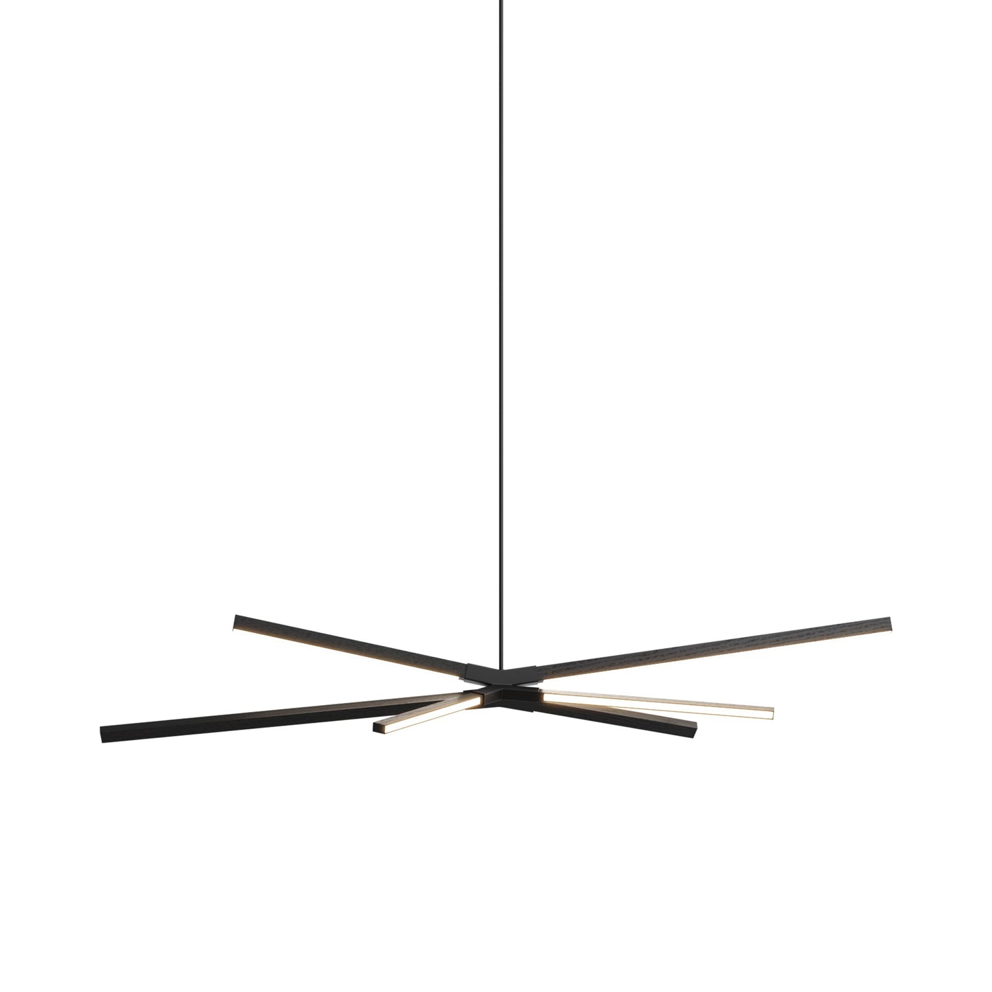 Skybang Middle LED Pendant Light in Ebonized Oak/Matte Black.