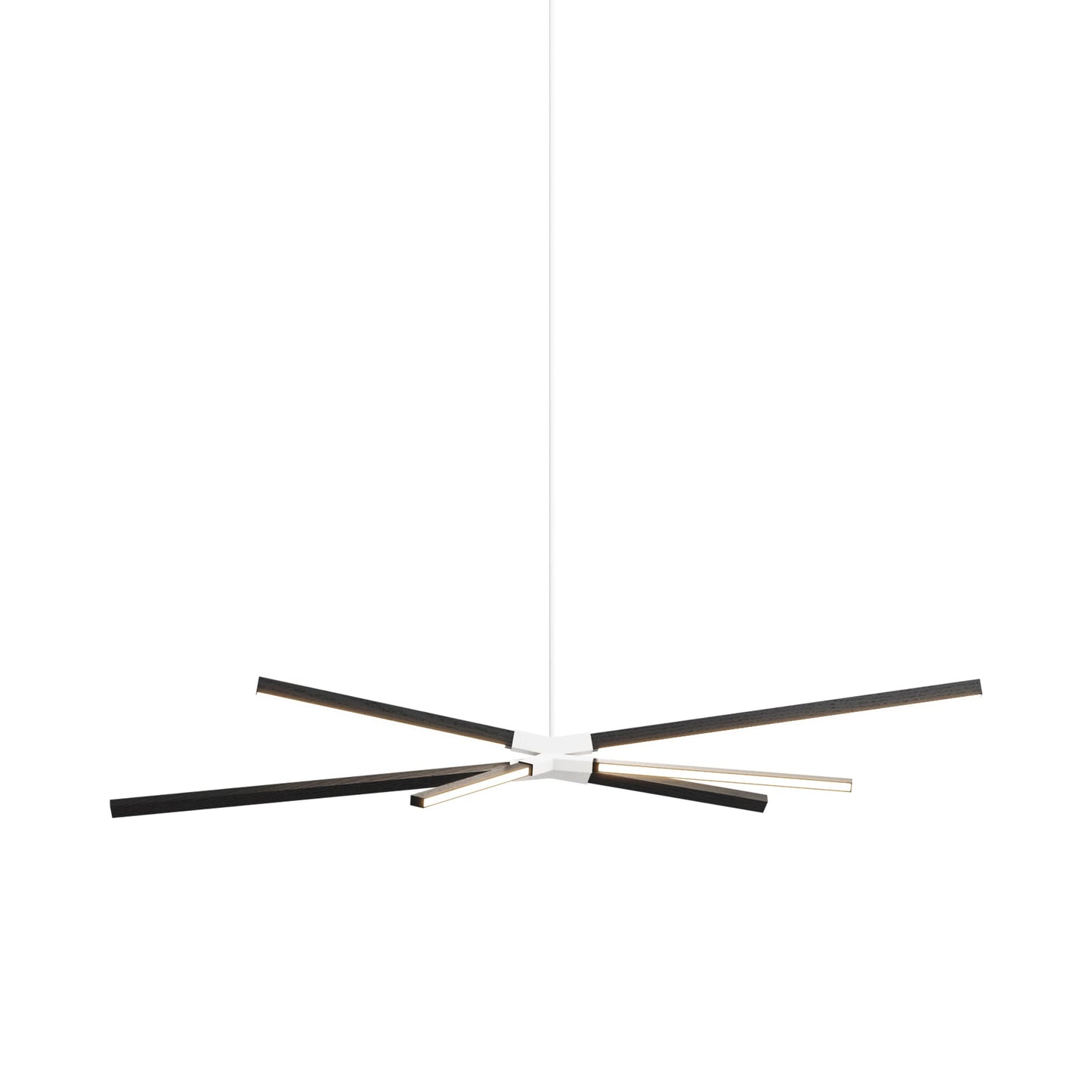 Skybang Middle LED Pendant Light in Ebonized Oak/White.