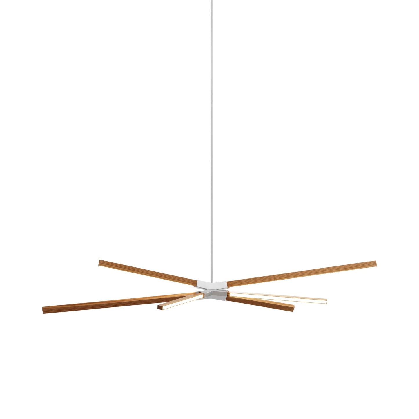Skybang Middle LED Pendant Light in Heart Pine (Reclaimed)/Brushed Nickel.