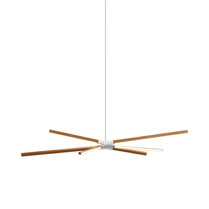 Skybang Middle LED Pendant Light in Heart Pine (Reclaimed)/Brushed Nickel.
