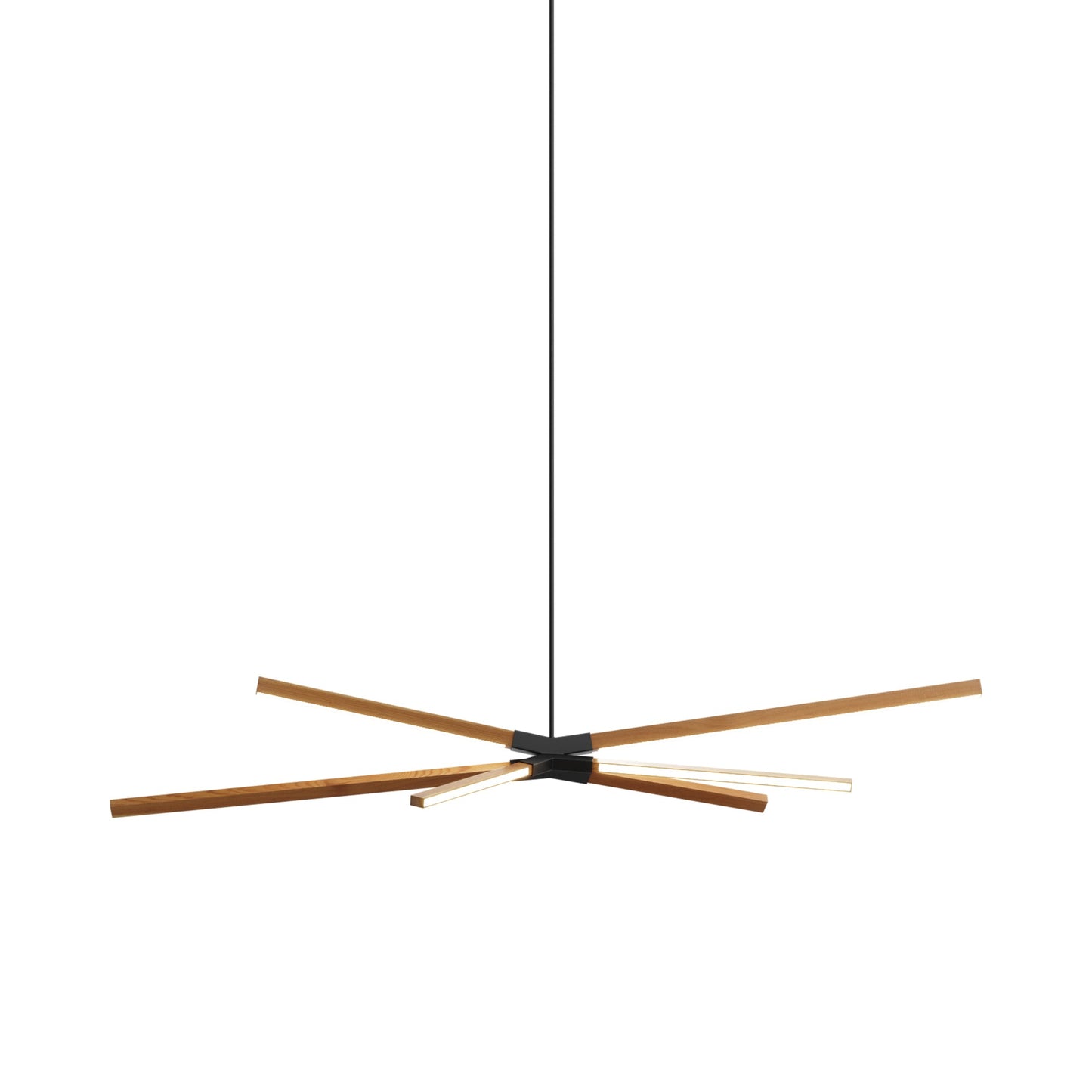 Skybang Middle LED Pendant Light in Heart Pine (Reclaimed)/Matte Black.