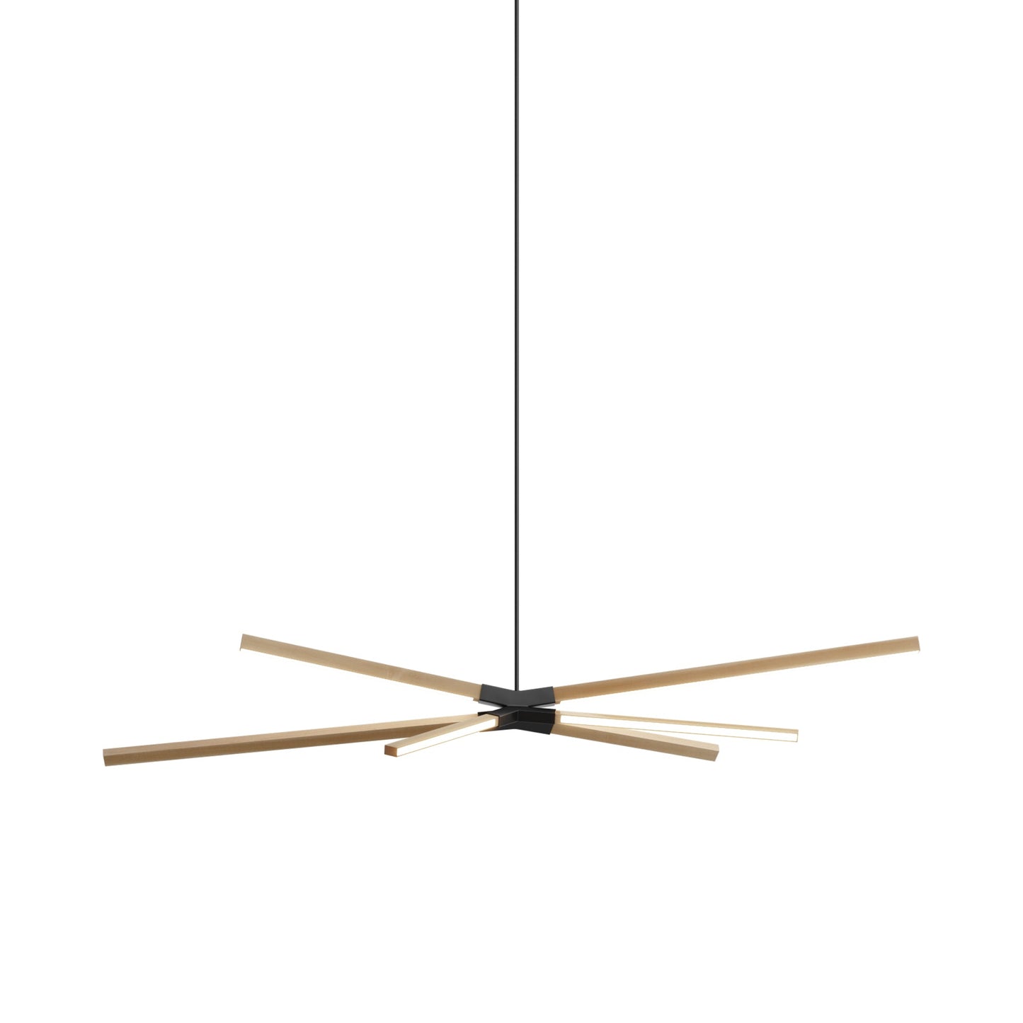 Skybang Middle LED Pendant Light in Maple/Blackened.