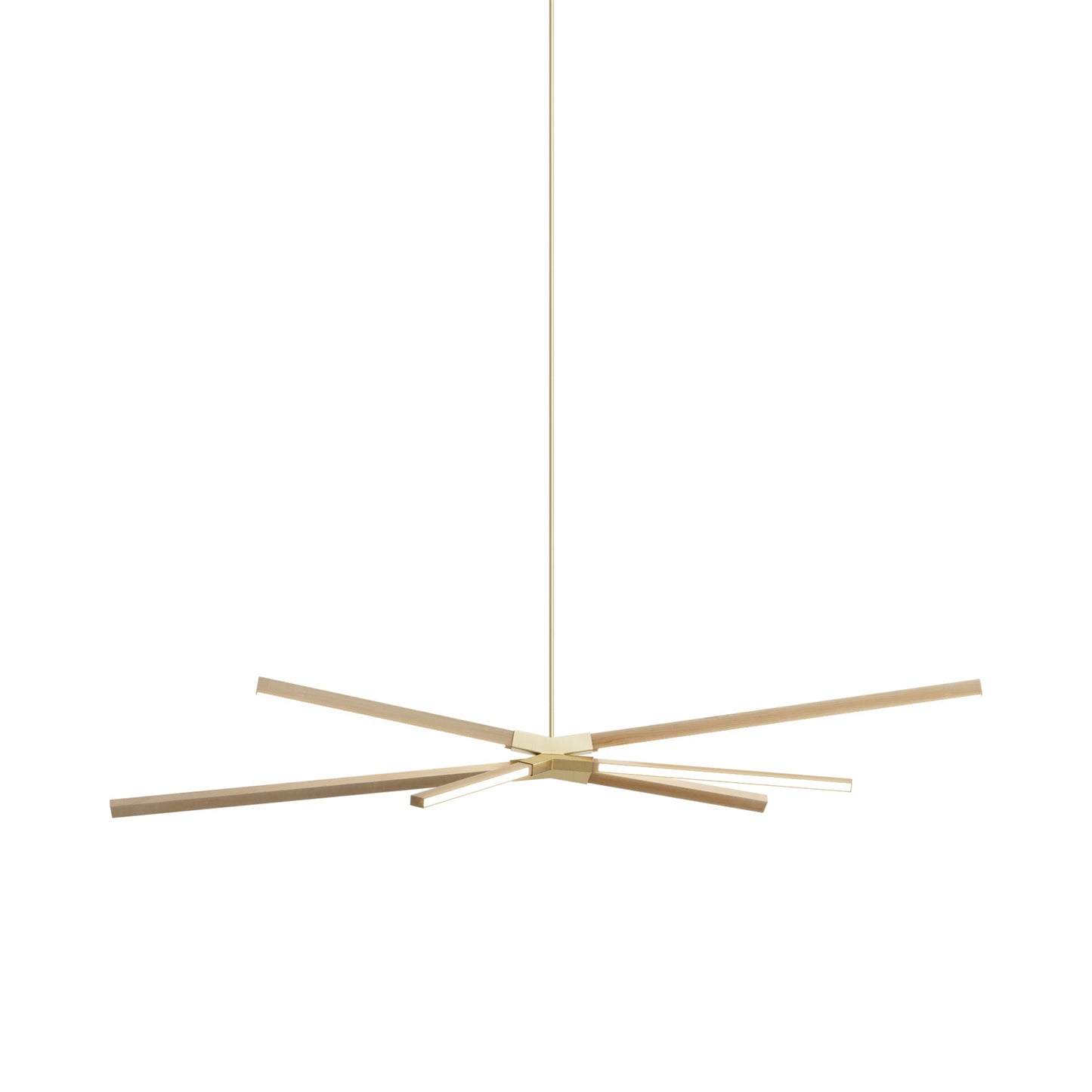 Skybang Middle LED Pendant Light in Maple/Brushed Brass.