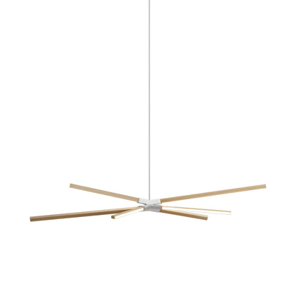 Skybang Middle LED Pendant Light in Maple/Brushed Nickel.