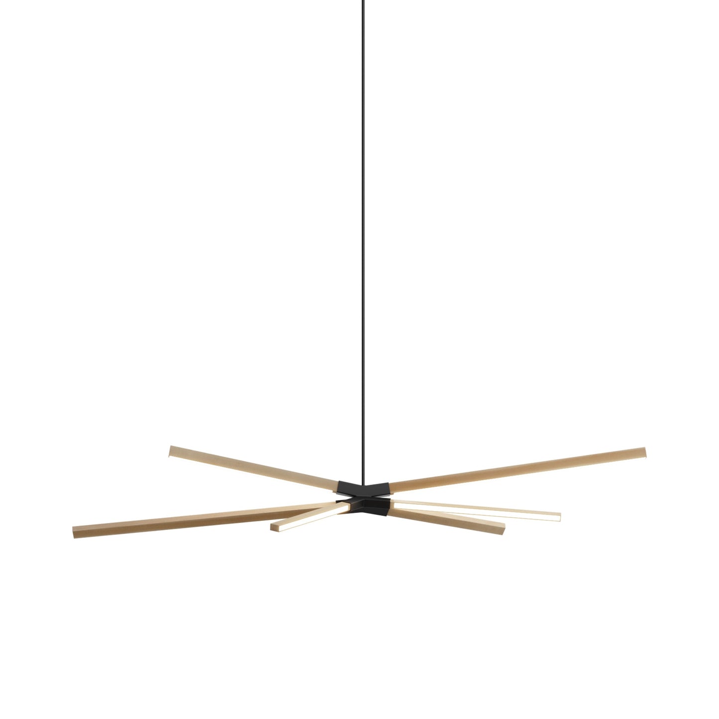 Skybang Middle LED Pendant Light in Maple/Matte Black.