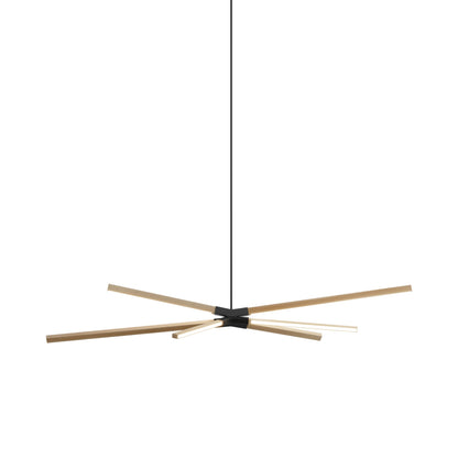 Skybang Middle LED Pendant Light in Maple/Matte Black.