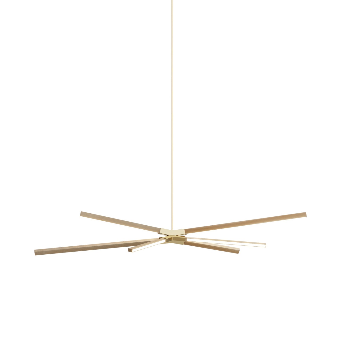 Skybang Middle LED Pendant Light in Maple/Polished Brass.