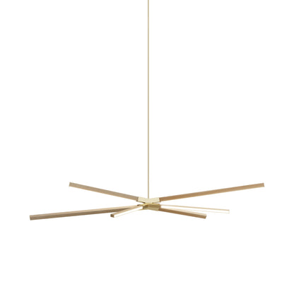 Skybang Middle LED Pendant Light in Maple/Polished Brass.