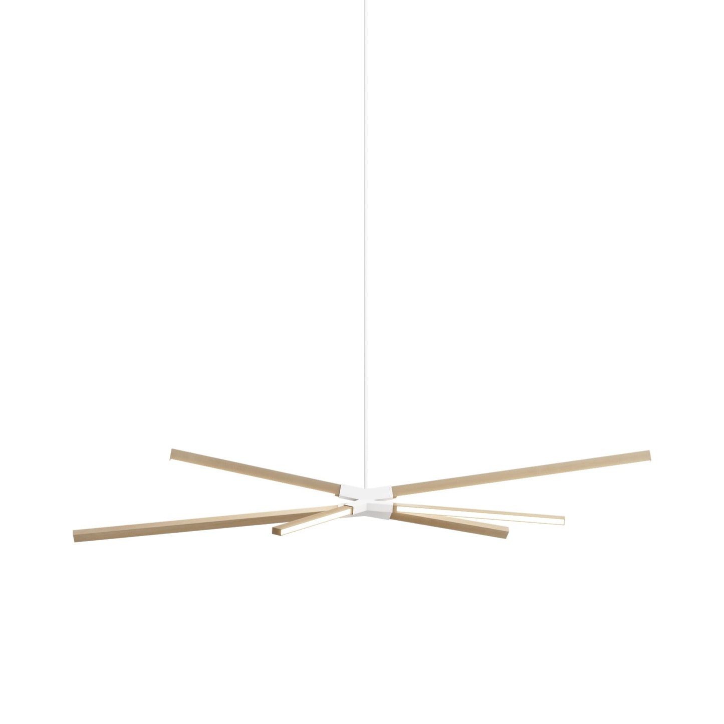Skybang Middle LED Pendant Light in Maple/White.
