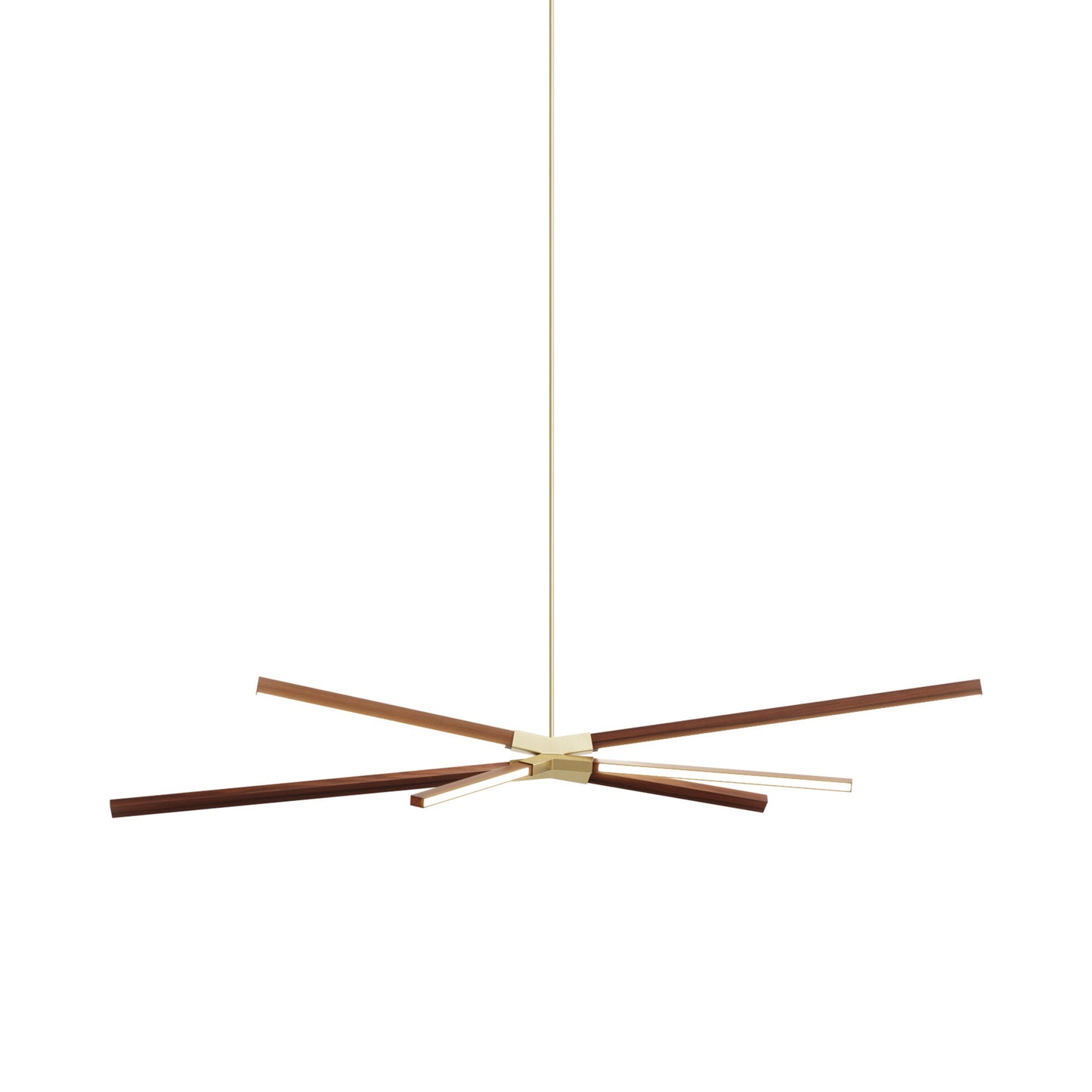 Skybang Middle LED Pendant Light in Water Tower Redwood/Brushed Brass.