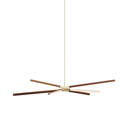 Skybang Middle LED Pendant Light in Water Tower Redwood/Brushed Brass.