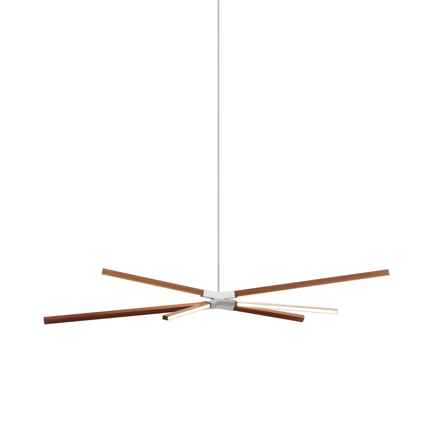 Skybang Middle LED Pendant Light in Water Tower Redwood/Brushed Nickel.