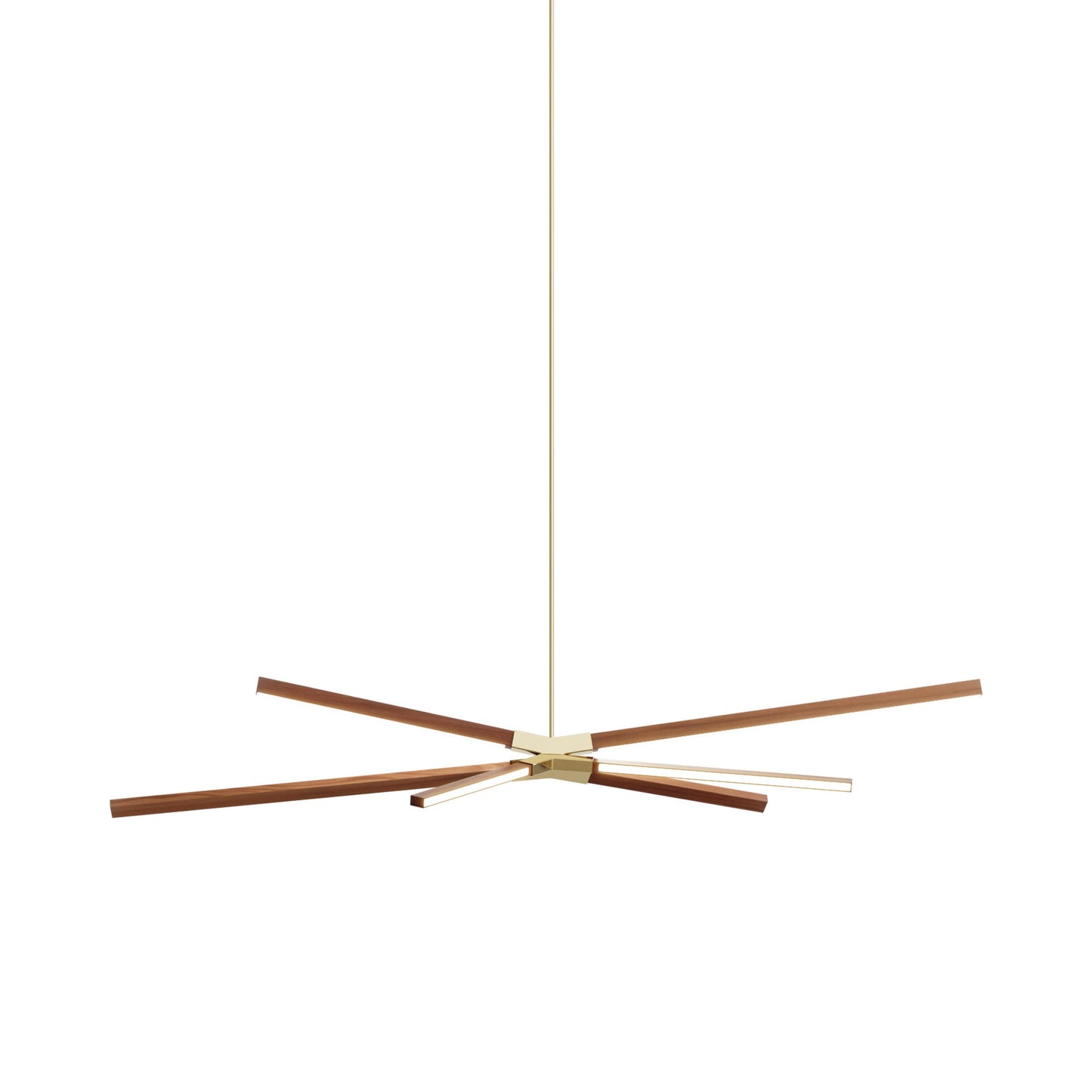 Skybang Middle LED Pendant Light in Water Tower Redwood/Polished Brass.
