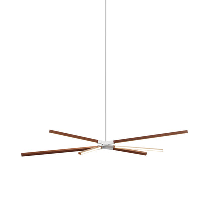 Skybang Middle LED Pendant Light in Water Tower Redwood/Polished Nickel.