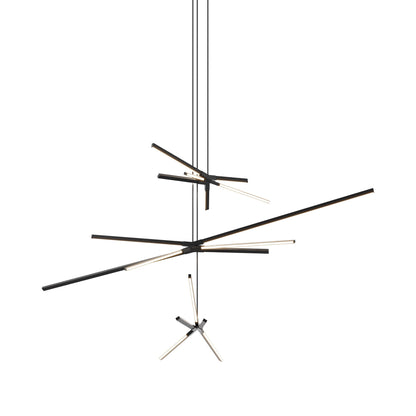 Skybang Multi Light LED Chandelier in Ebonized Oak/Blackened.
