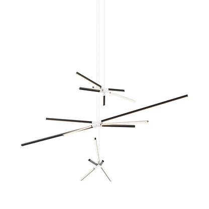 Skybang Multi Light LED Chandelier in Ebonized Oak/White.