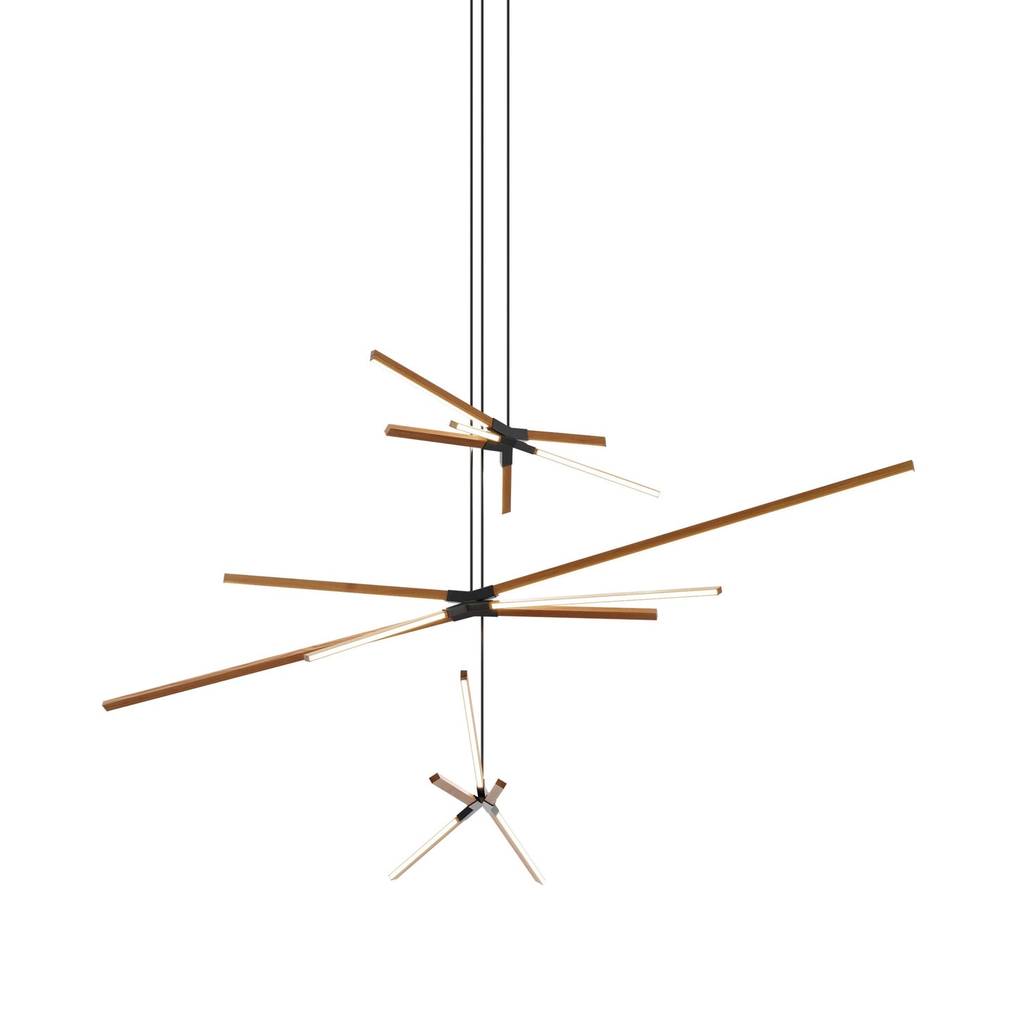 Skybang Multi Light LED Chandelier in Heart Pine (Reclaimed)/Blackened.