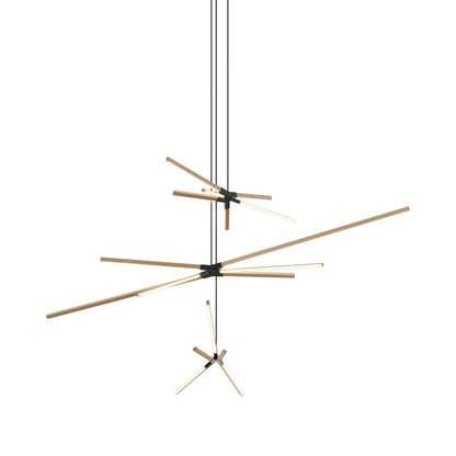 Skybang Multi Light LED Chandelier in Maple/Blackened.