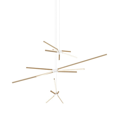 Skybang Multi Light LED Chandelier in Maple/White.