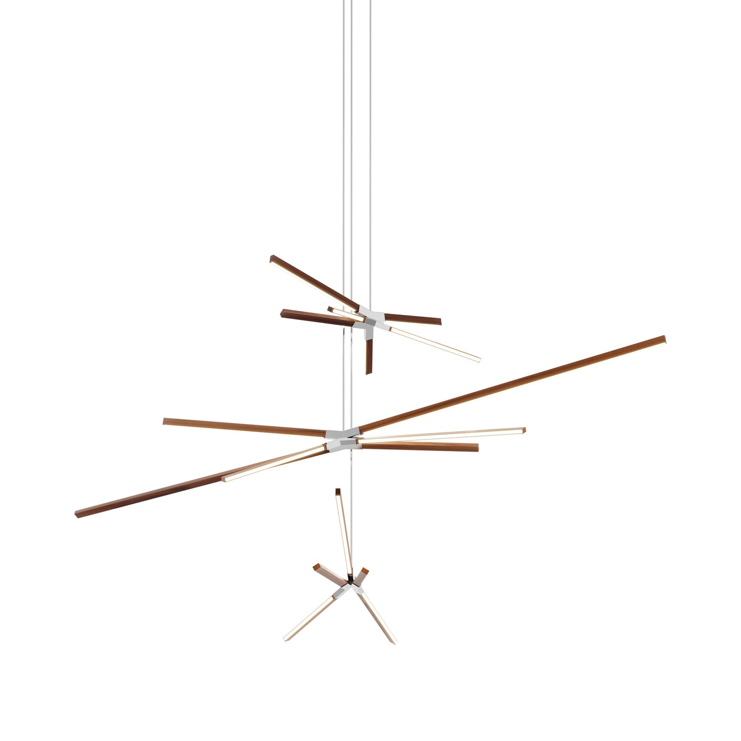 Skybang Multi Light LED Chandelier in Water Tower Redwood/Polished Nickel.