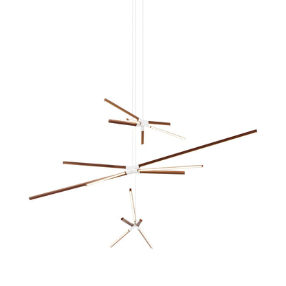 Skybang Multi Light LED Chandelier in Water Tower Redwood/White.