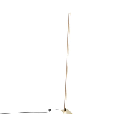 Torch LED Floor Lamp in American Walnut/Brushed Brass.