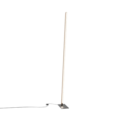 Torch LED Floor Lamp in American Walnut/Matte Black.